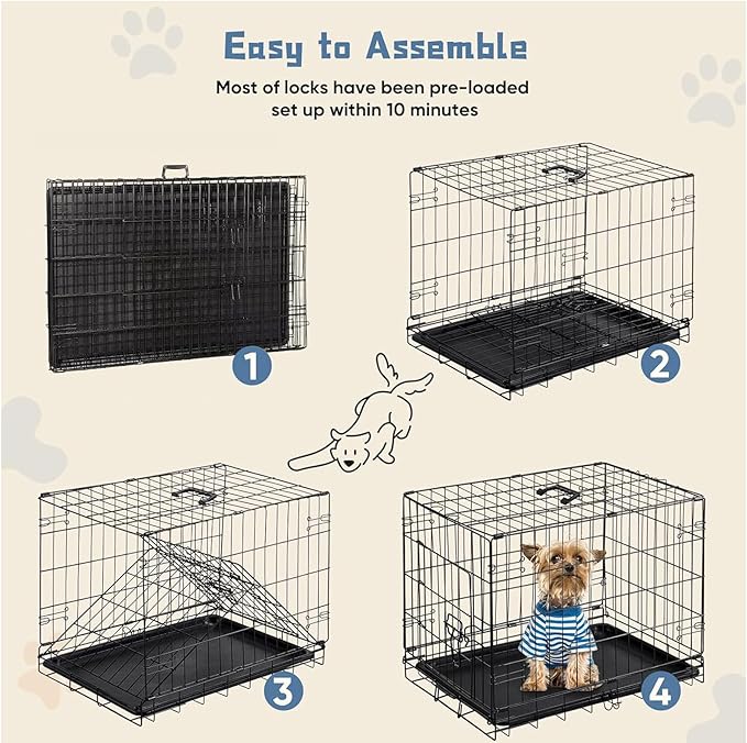 DUMOS Dog Crate, 30 Inch Small Medium Single Door Dog Cage - Image 6