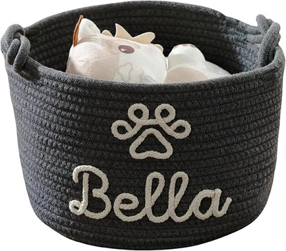 JUPPE Pet Dog Basket with Personalized Name, Dog Toys Storage Organizer Custom - Image 3