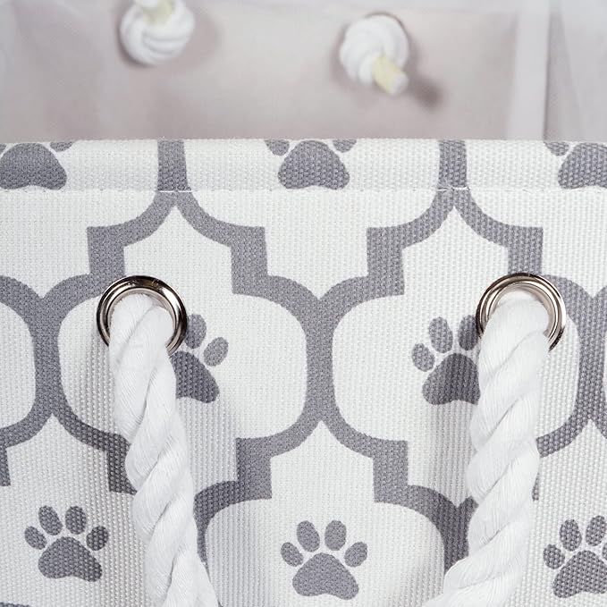 Bone Dry Pet Storage Collection Lattice Paw Print, Small Round - Image 3