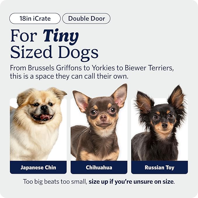 MidWest Homes for Pets 18-Inch iCrate for Tiny Breeds, Double Door Folding Dog - Image 3