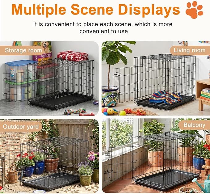 FDW 36" Foldable Metal Dog Crate - Image 3