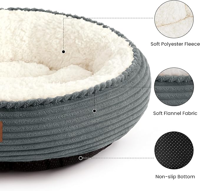 Love's cabin Round Donut Cat and Dog Cushion Bed, 30in Pet Bed - Image 2