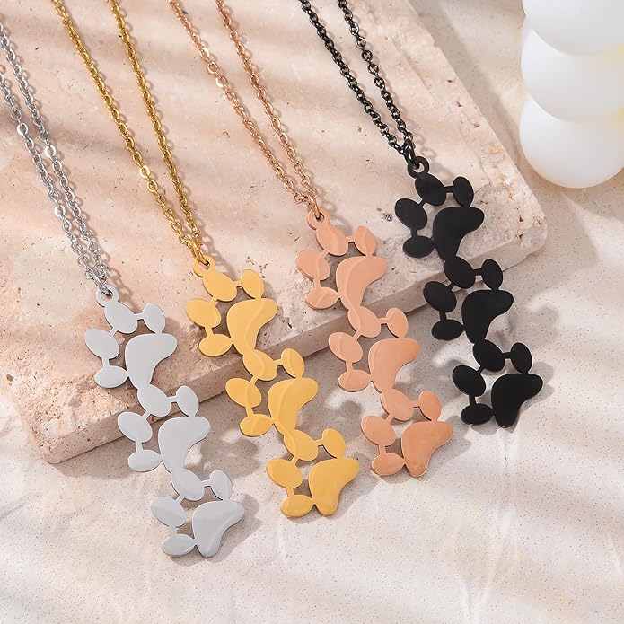 Birthstone necklace for women, Dainty gold necklace, Custom Engraved Paw Name - Image 5