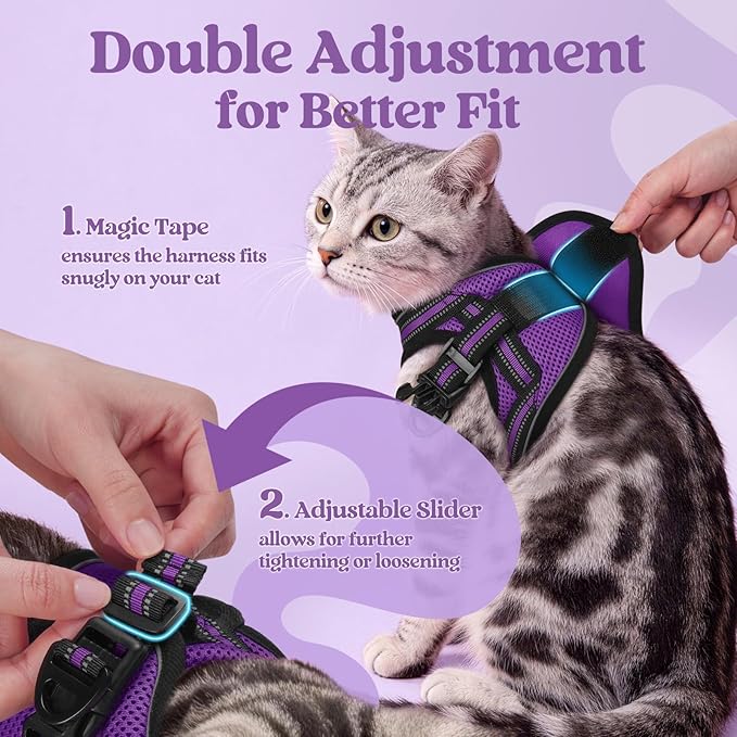 rabbitgoo Cat Harness and Leash, Step-in Escape Proof Kitten Harness Set - Image 3