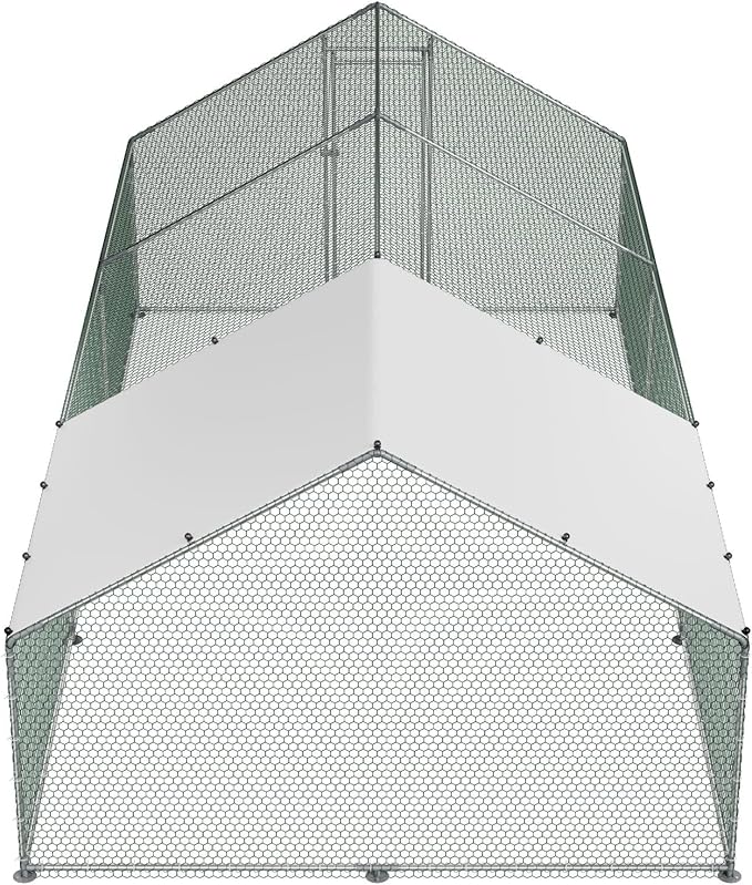 VEVOR Large Metal Chicken Coop, 19.7x9.8x6.5ft Walk-in Chicken Runs - Image 12