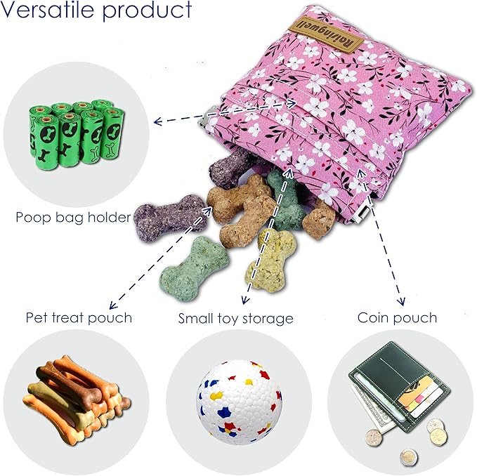 Raisingwell Dog Treat Pouch, Small Cotton Pocket Sized Training Holder - Image 4