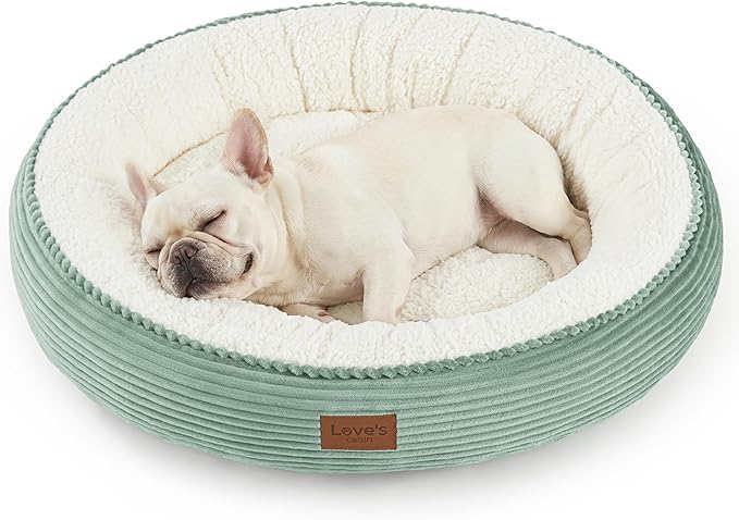 Love's cabin Round Donut Cat and Dog Cushion Bed, 30in Pet Bed by Lovescabin
