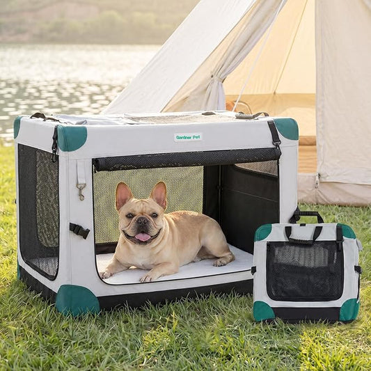 Gardner Pet 26 Inch Folding Soft Dog Crate -3 Door Collapsible Dog Crate by GardnerPet