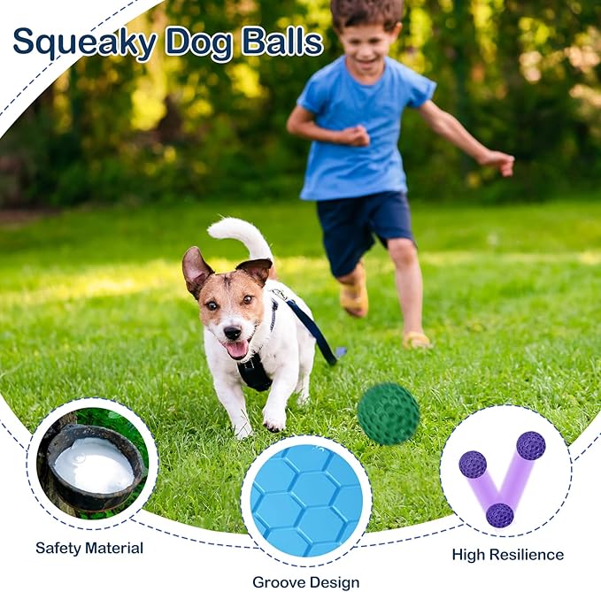 2 Pack Indestructible Squeaky Dog Balls - Image 4