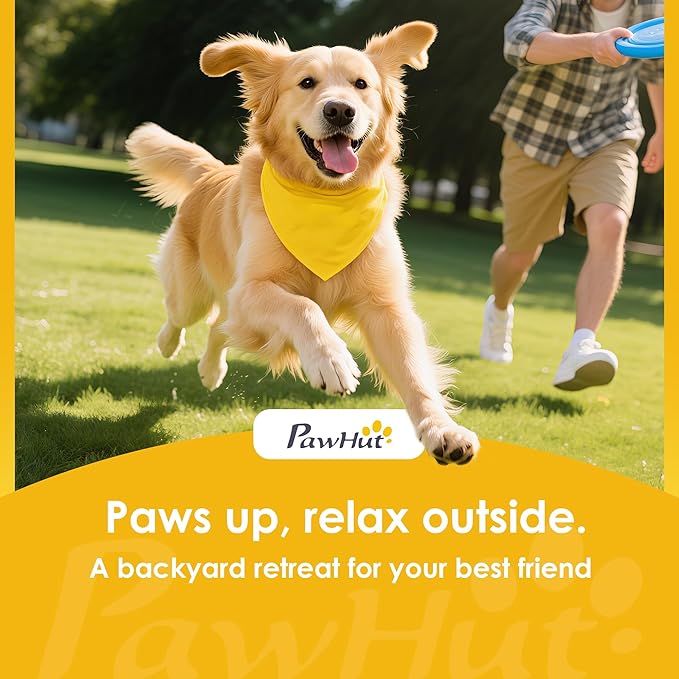 PawHut Outdoor Dog House, Weatherproof & Openable Roof, Elevated Base, - Image 9
