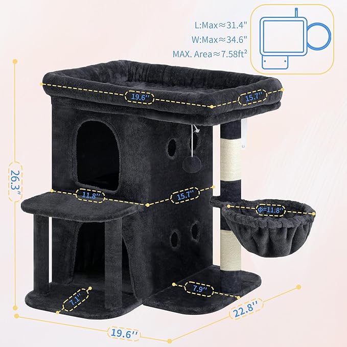 Heybly Cat Tree, 26.3-inch Cat Tower - Image 3