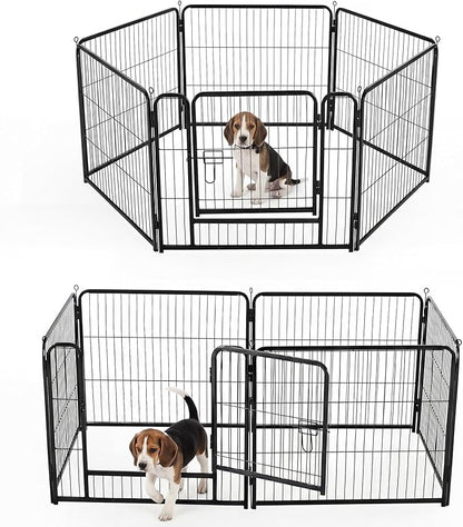DUMOS Dog Playpen Indoor, Metal 24 Inch 6 Panels Foldable Pet Fence by DumosLifestyle