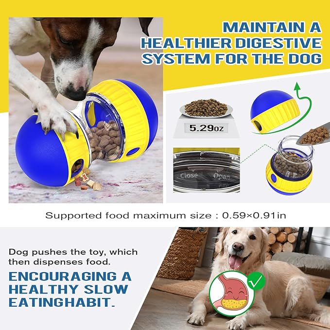 BSISUERM Dog Treat Dispensing Puzzle Toy Adjustable Food Dispenser Slow Feeder - Image 4