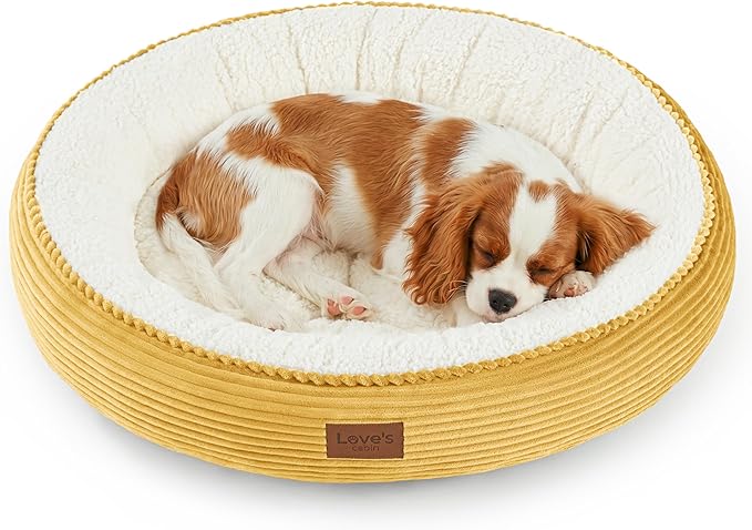 Love's cabin Round Donut Cat and Dog Cushion Bed, 30in Pet Bed by Lovescabin