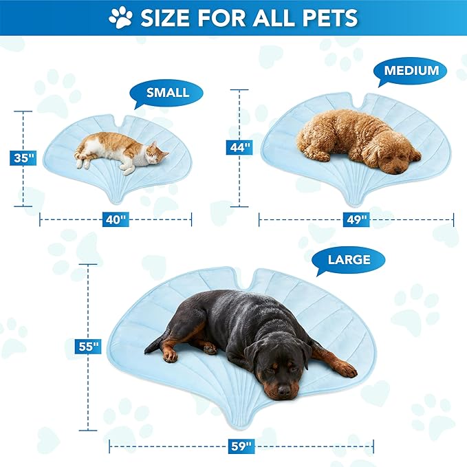 PetAmi Dog Cooling Mat, Ginkgo Leaf Shape, Pet Pad - Image 6