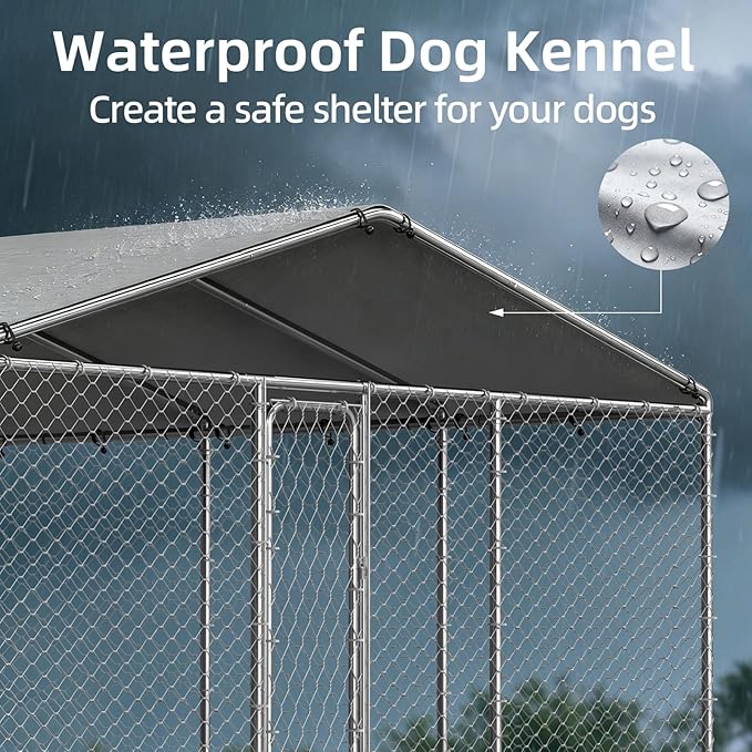 7.8x7.8FT Large Outdoor Dog Kennel Outside, Heavy Duty Dog Enclosure - Image 3