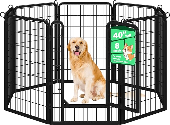 Yaheetech Dog Playpen, 40 Inch 8 Panels Heavy Duty Metal Pet Fence by Unknown