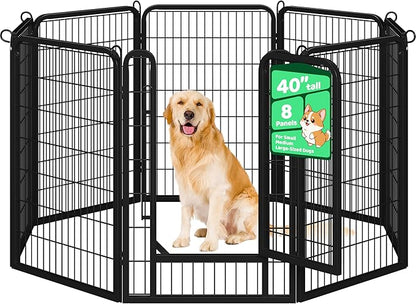 Yaheetech Dog Playpen, 40 Inch 8 Panels Heavy Duty Metal Pet Fence by Unknown
