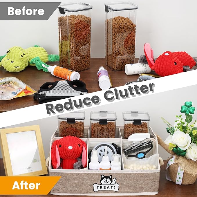 Dog Treat Container Basket for Countertop, Foldable Pet Toy Box for Living Room - Image 4