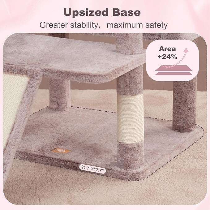 Heybly Tall Cat Tree for Large Cat, 80-inch Multi-Level Cat Tower for Indoor - Image 4