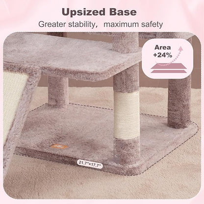 Heybly Tall Cat Tree for Large Cat, 80-inch Multi-Level Cat Tower for Indoor - Image 4