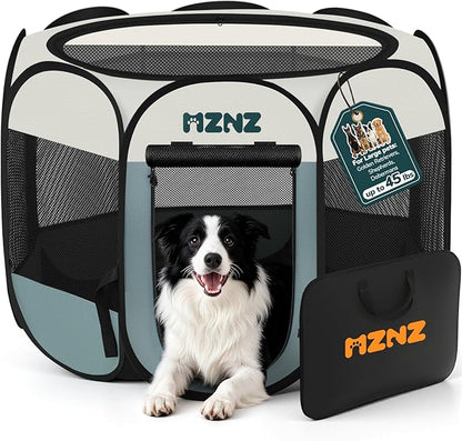 Dog Playpen, Portable Puppy Pet Crate Indoors by MZNZ