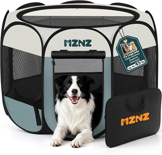 Dog Playpen, Portable Puppy Pet Crate Indoors by MZNZ