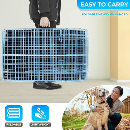 FDW Dog Crate for Large Dogs 42 Inch Folding Metal WirePet Cage Double Door - Image 5