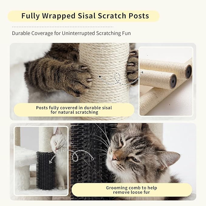 Heybly Cat Scratching Post, Small Cat Tree Tower - Image 4