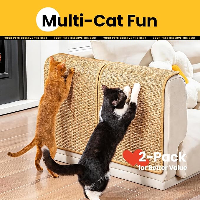 Conlun Cat Scratcher Mat, Sisal Cat Scratch Pad - Image 2