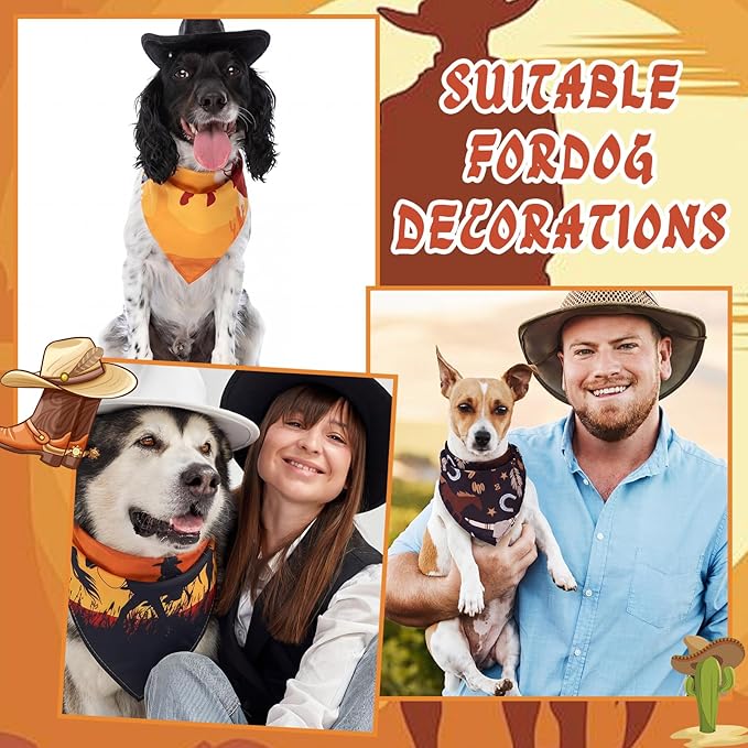Huhumy 100 Pcs Cowboy Dog Bandanas Bulk Pet Bibs Colorful Triangle Scarf - Image 5