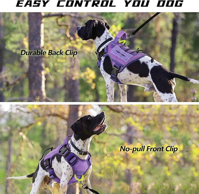 WINGOIN Purple Tactical Dog Harness - Image 5
