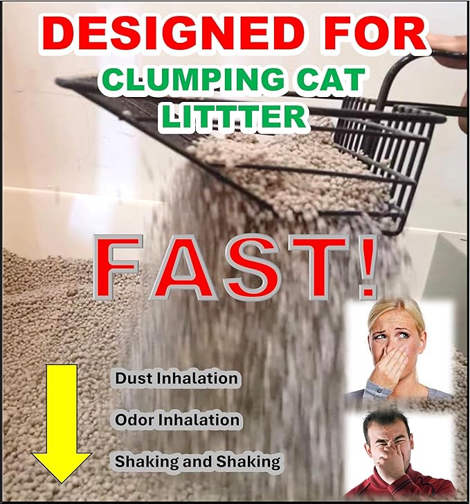 QUALIALL Metal Cat Litter Scoop, Fast Kitty Box Pooper Scooper - Image 2