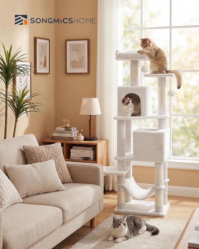 SONGMICS HOME Cat Tree for Indoor Cats, Hammock and Condo - Image 2