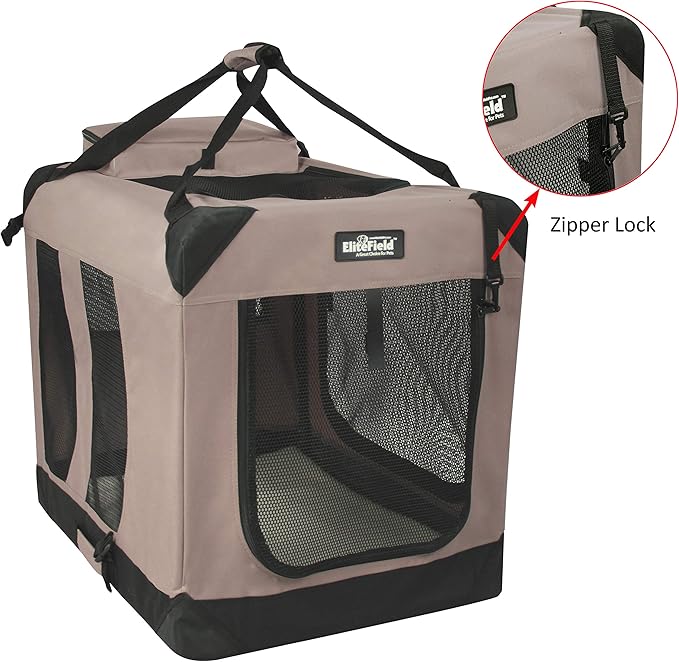 EliteField 3-Door Folding Soft Dog Crate - Image 2