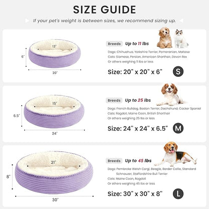 Love's cabin Round Donut Cat and Dog Cushion Bed, 24in Pet Bed - Image 4