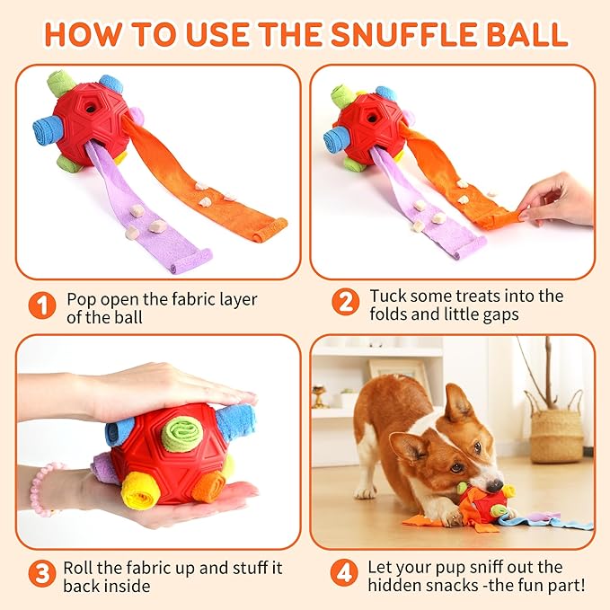 Dog Snuffle Ball Toy, Interactive Dog Puzzle Ball, Encourage Natural Foraging - Image 4