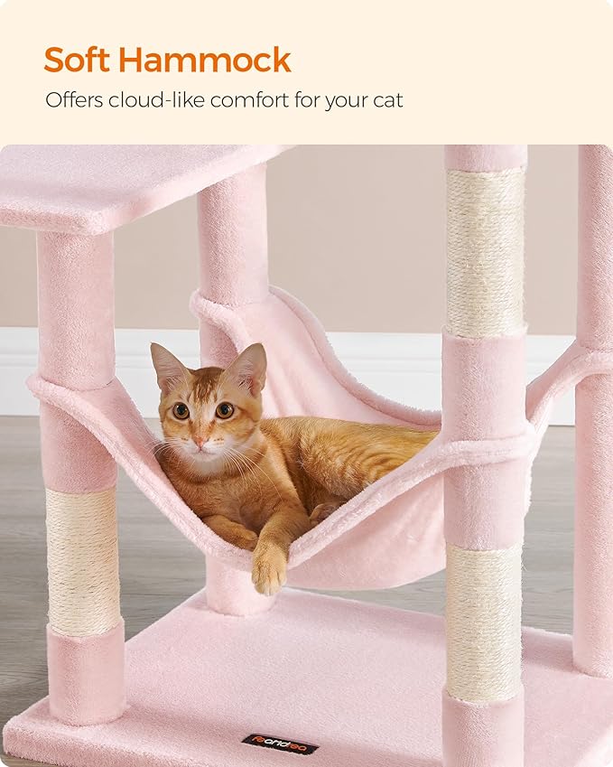 Feandrea Cat Tree, 54.2-Inch Cat Tower, Plush Multi-Level Condo - Image 4