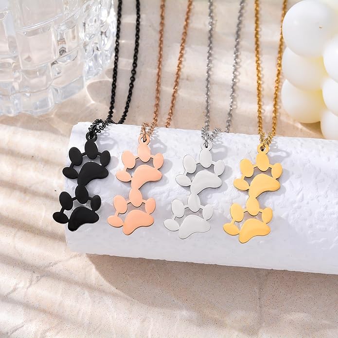Birthstone necklace for women, Dainty gold necklace, Custom Engraved Paw Name - Image 4