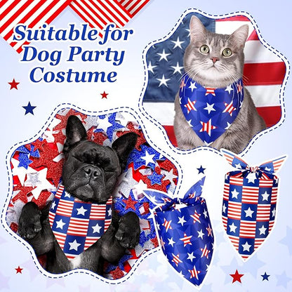 Preboun 50 Pcs Patriotic Dog Bandanas Bulk 4th of July Bandanas - Image 4