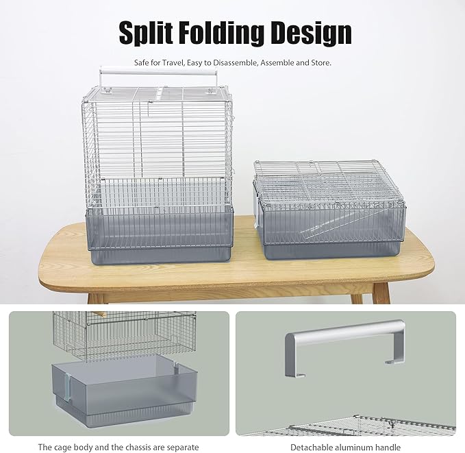Stainless Steel Travel Bird Cage, 304 Portable Foldable Carrier - Image 5