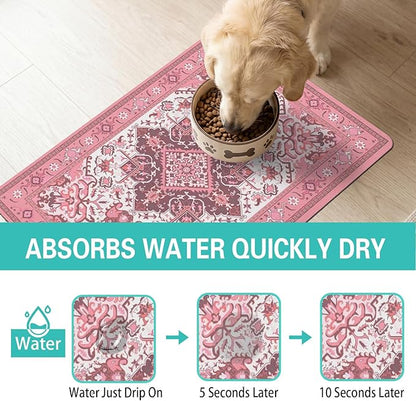 Pet Feeding Mat for Floors Waterproof Dog Mat for Food and Water Absorbent - Image 2