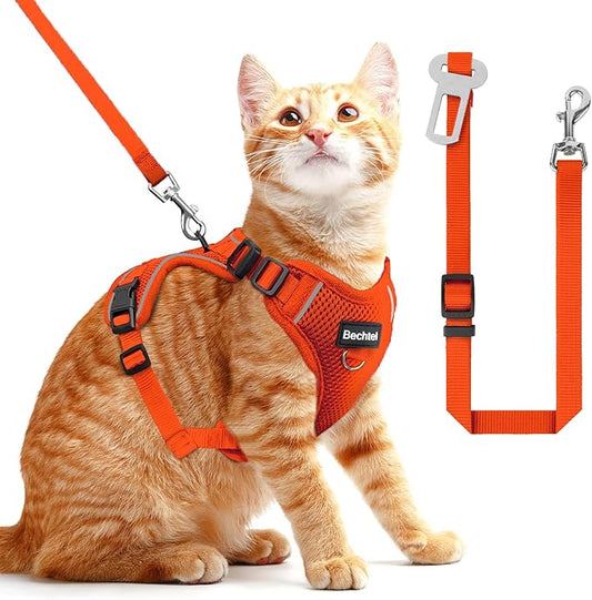 Cat Harness and Leash for Walking, 3 in 1 Adjustable Breathable Soft, Cat by BECHTEL