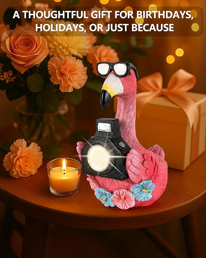 GoGnome Solar Flamingo Garden Statue - Image 5