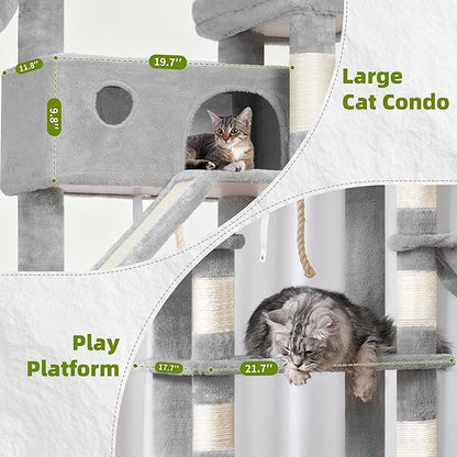 Gitelsnour Cat Tree for Large Cats, 78.7" Tall Cat Tower for Indoor Cats - Image 4