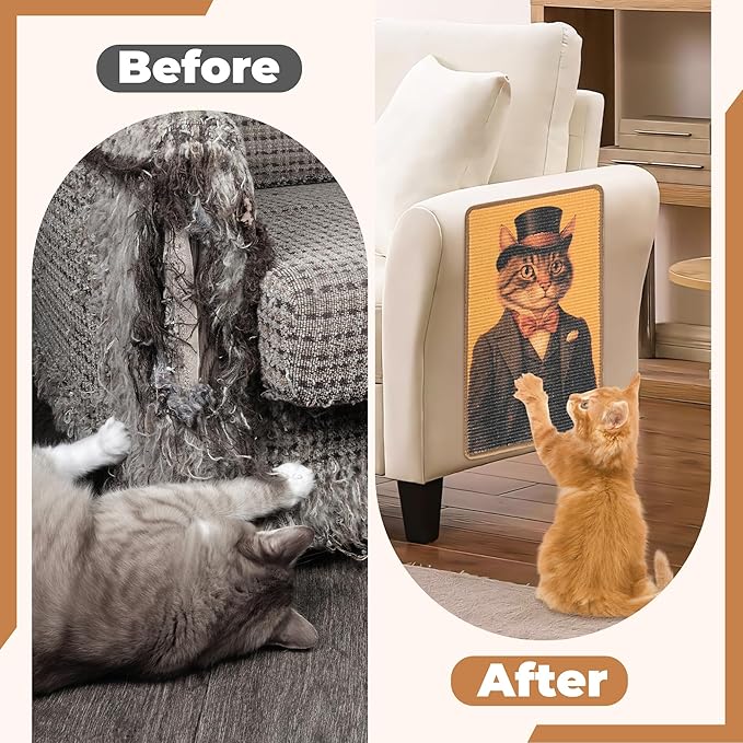 Sisal Cat Scratcher Mat, Cat Wall Scratcher - Image 5