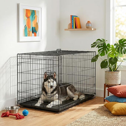 FDW Dog Crate 42-Inch Dog Cage Single Door Foldable Metal Kennel - Image 2