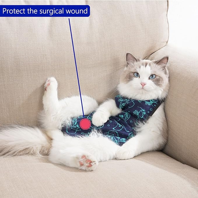 kzrfojy Cat Surgery Recovery Suit Cat Onesie - Image 6