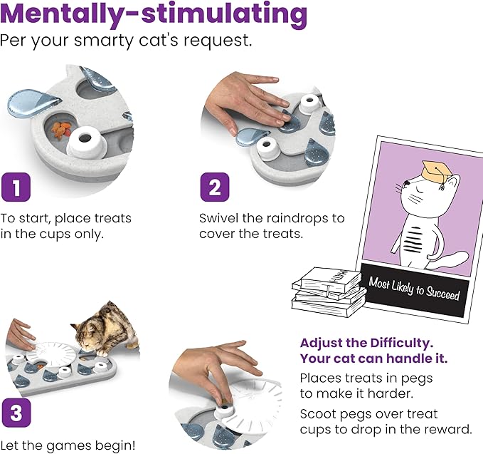 Catstages Nina Ottosson Rainy Day Puzzle & Play Cat Puzzle Feeder – Interactive - Image 6