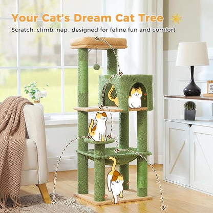 MUTTROS Cactus Cat Tree for Indoor Cats, 44.5" Multi-Level Cat Tower - Image 2